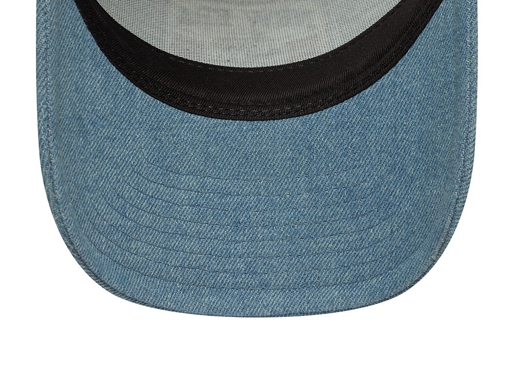 New Era Denim Patch Sky Blue 9Forty A Frame Trucker Snapback Casquette
