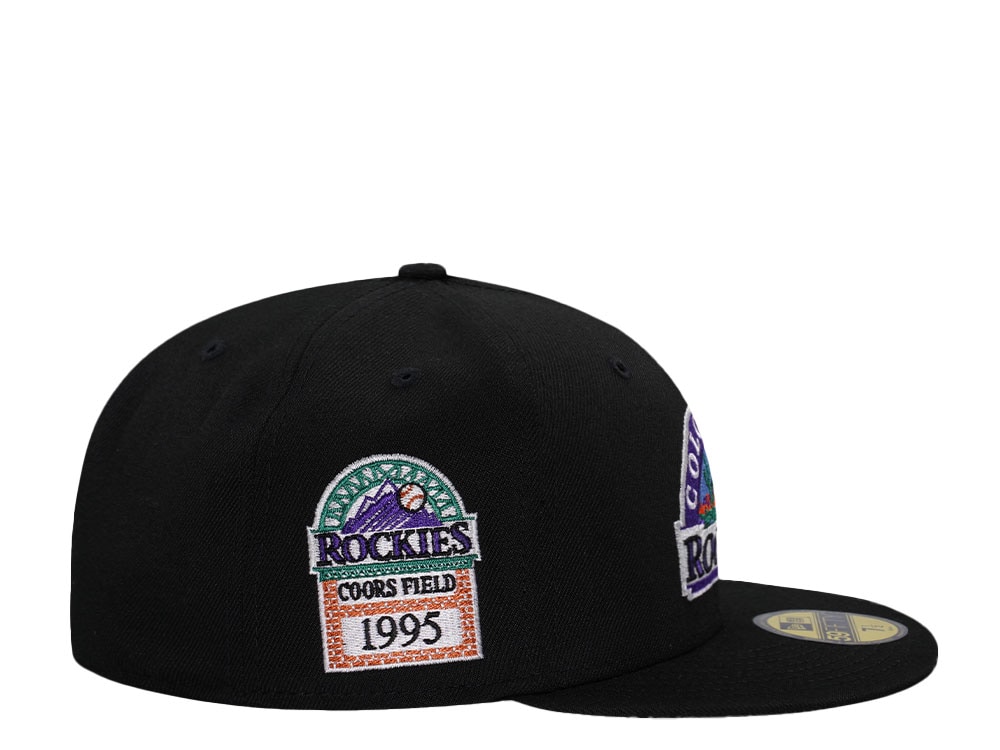 New Era Colorado Rockies Coors Field Black Throwback Edition 59Fifty Fitted Casquette