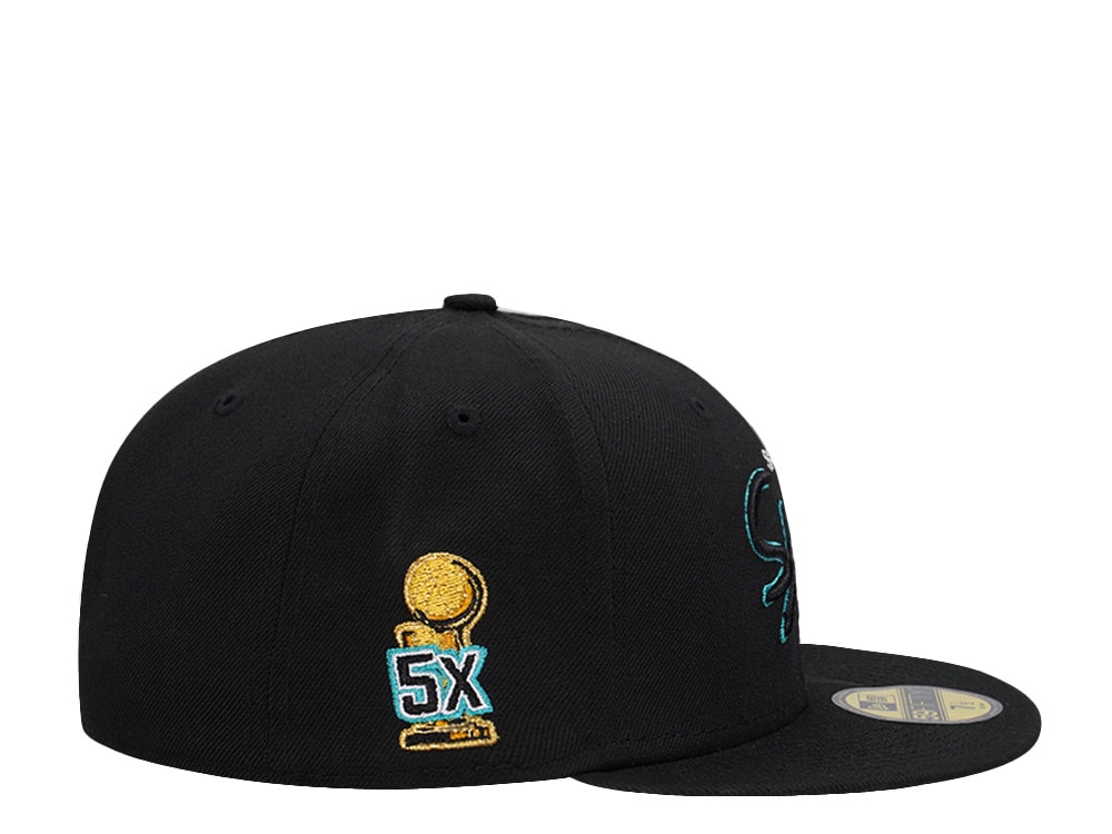 New Era San Antonio Spurs Black Script Champions Edition 59Fifty Fitted Casquette