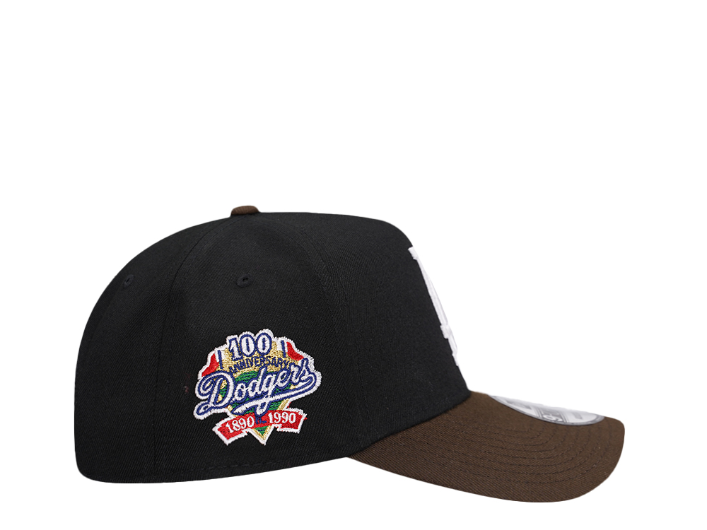 New Era Los Angeles Dodgers 100th Anniversary Black Two Tone Throwback 9Forty A Frame Snapback Casquette