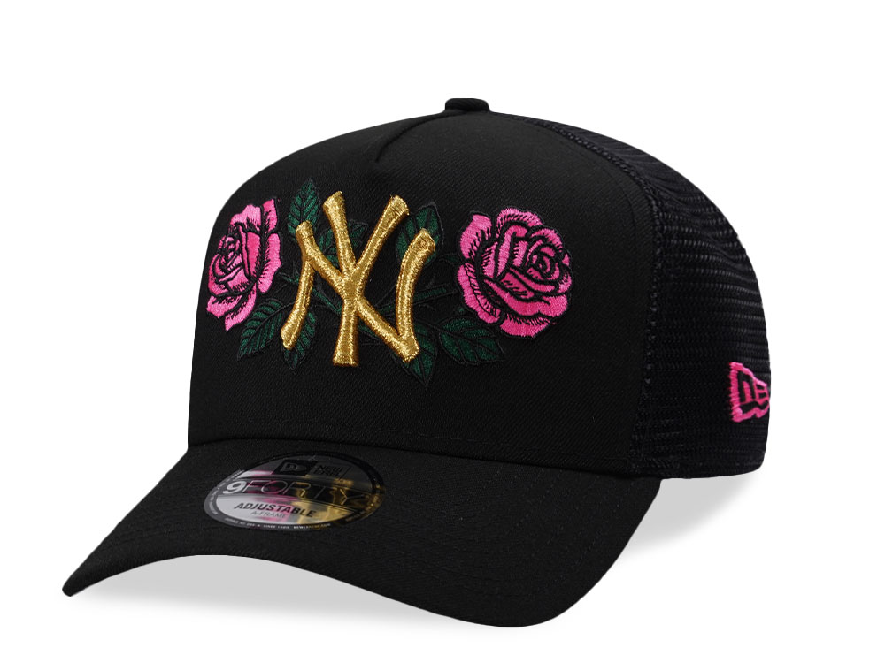 New Era New York Yankees Black Rose Edition 9Forty A Frame Trucker Snapback Casquette