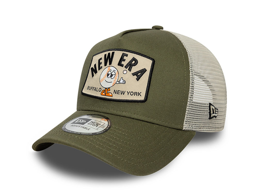 New Era Summer Patch Olive Edition 9Forty A Frame Trucker Snapback Casquette