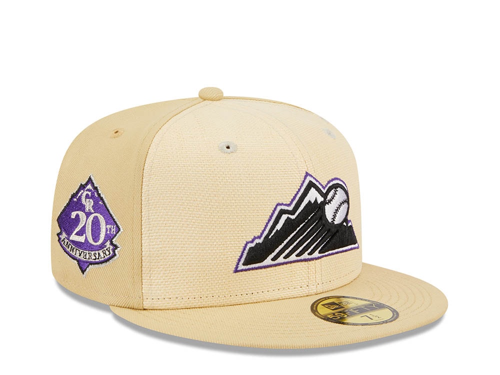 New Era Colorado Rockies 20th Anniversary Raffia Front Vegas Gold Edition 59Fifty Fitted Casquette