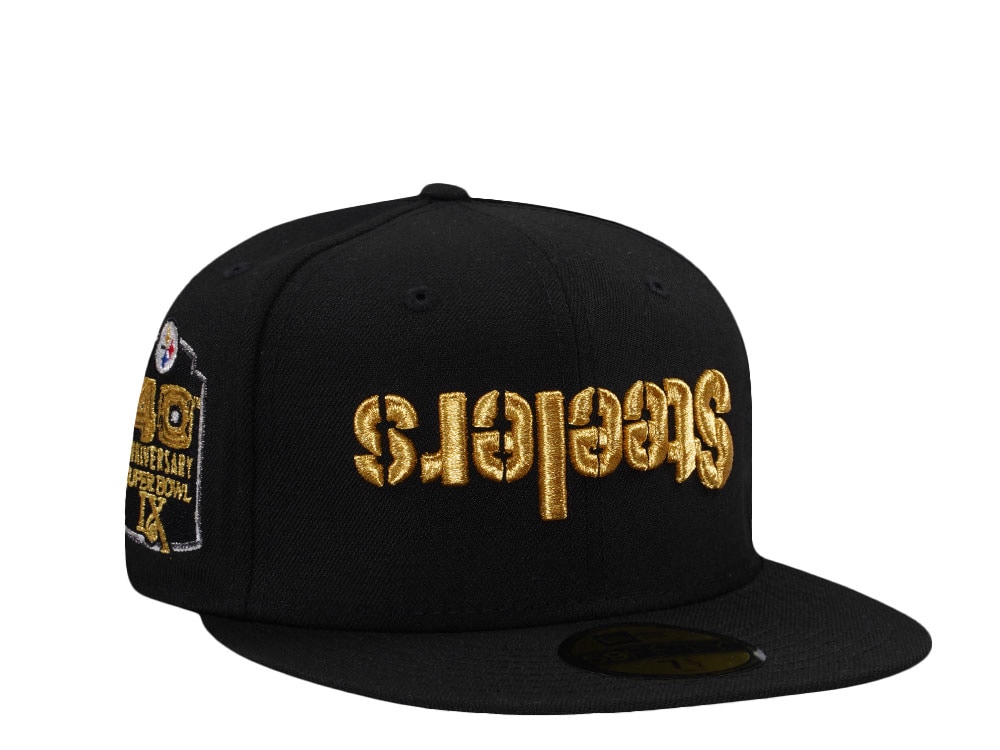 New Era Pittsburgh Steelers 40th Anniversary Metallic Black Prime Edition 59Fifty Fitted Casquette