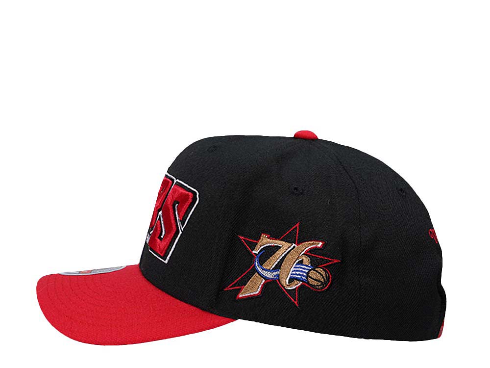 Mitchell & Ness Philadelphia 76ers Shredder Stretch Hardwood Classic Red Flex Snapback Casquette