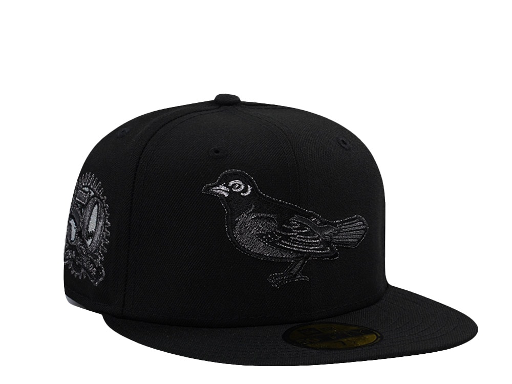 New Era Baltimore Orioles 50th Anniversary Black on Black Prime Edition 59Fifty Fitted Casquette