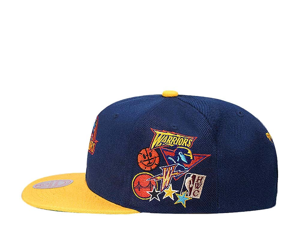 Mitchell & Ness Golden State Warriors Patch Overload Hardwood Classic Snapback Casquette
