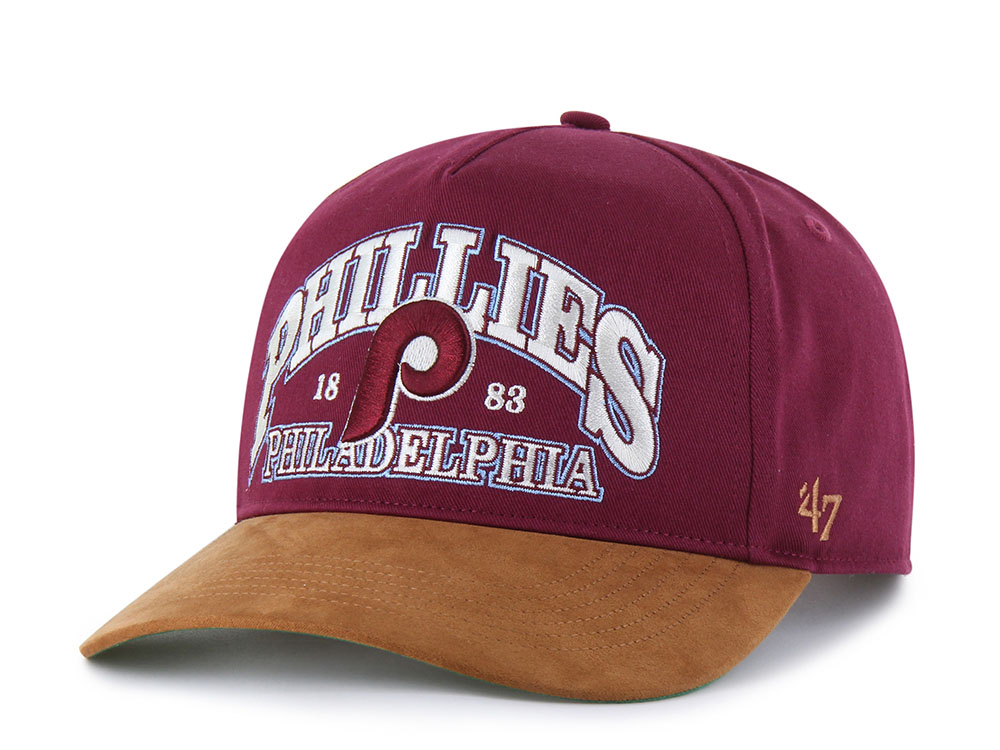 47 Brand Philadelphia Phillies Cooperstown Suede Visor Red Hitch Snapback Casquette