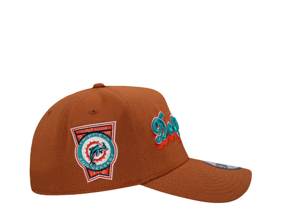 New Era Miami Dolphins 30th Anniversary Earth Brown Edition 9Forty A Frame Snapback Casquette
