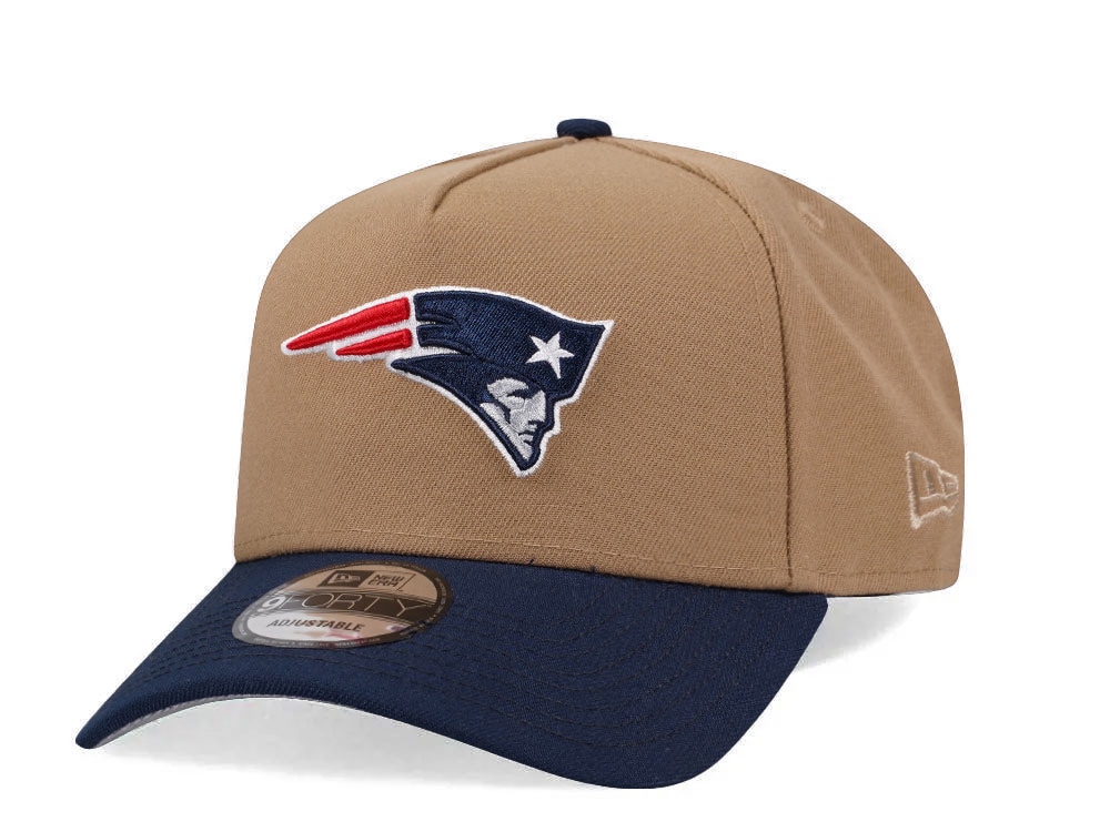 New Era New England Patriots Khaki Two Tone Edition 9Forty A Frame Snapback Casquette