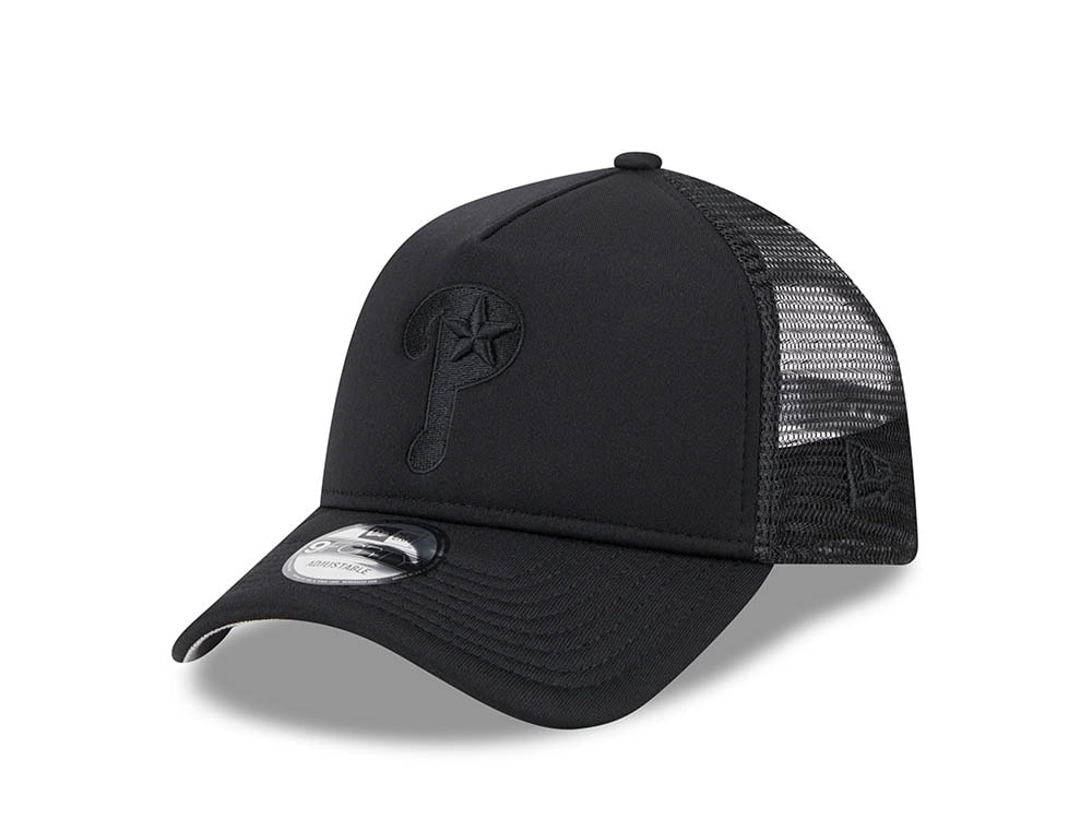 New Era Philadelphia Phillies Black All Day 9Forty A Frame Trucker Snapback Casquette