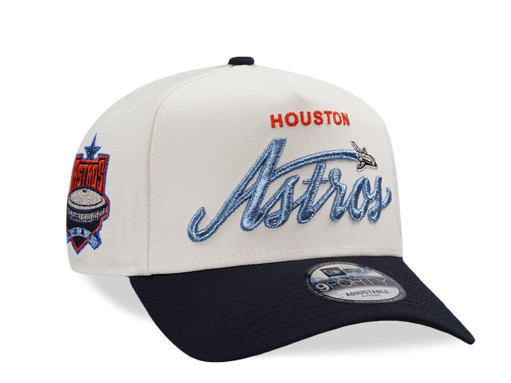 New Era Houston Astros Metallic Script Chrome Two Tone Edition 9Forty A Frame Snapback Casquette