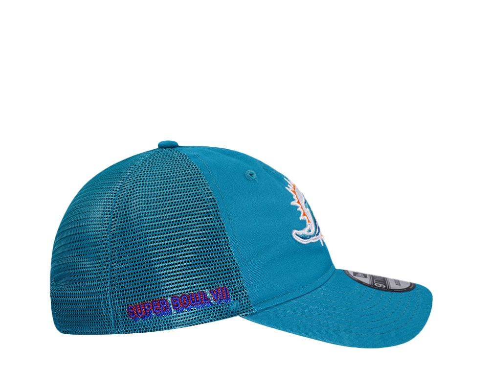 New Era Miami Dolphins Super Bowl VII Teal Trucker Edition 9Twenty Snapback Casquette