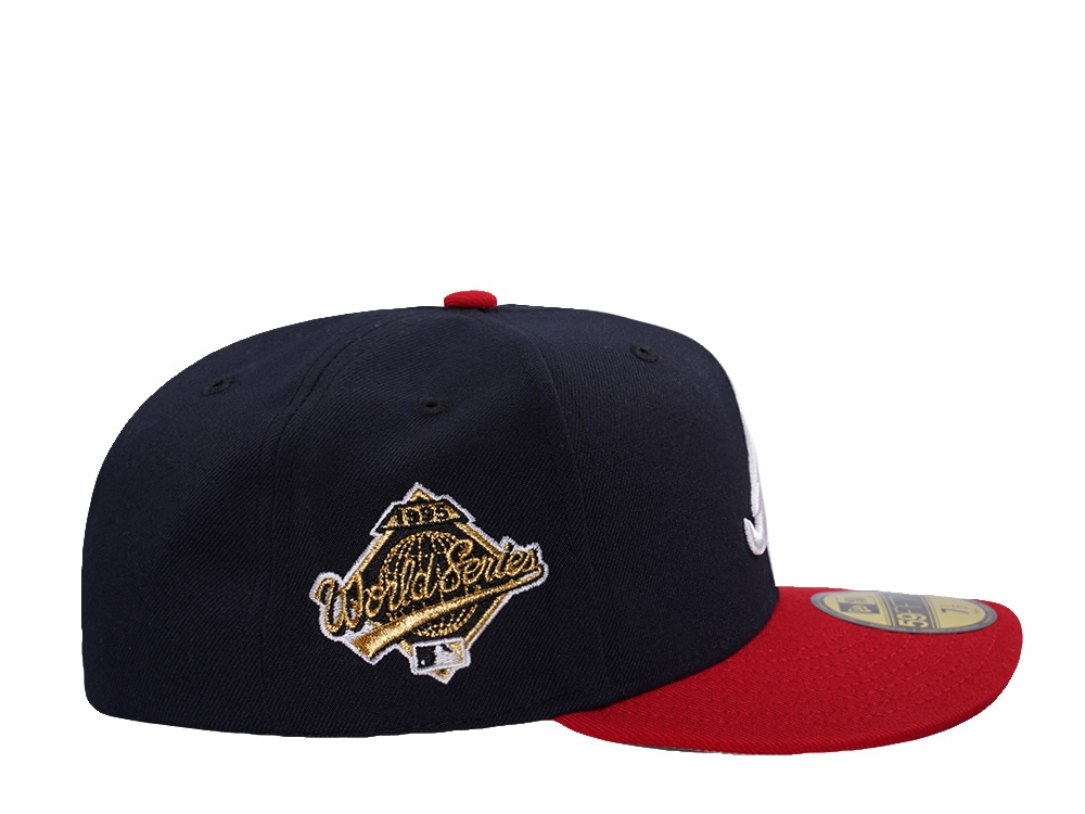 New Era Atlanta Braves World Series 1995 Navy Two Tone Edition Pre Curved 59Fifty Fitted Casquette