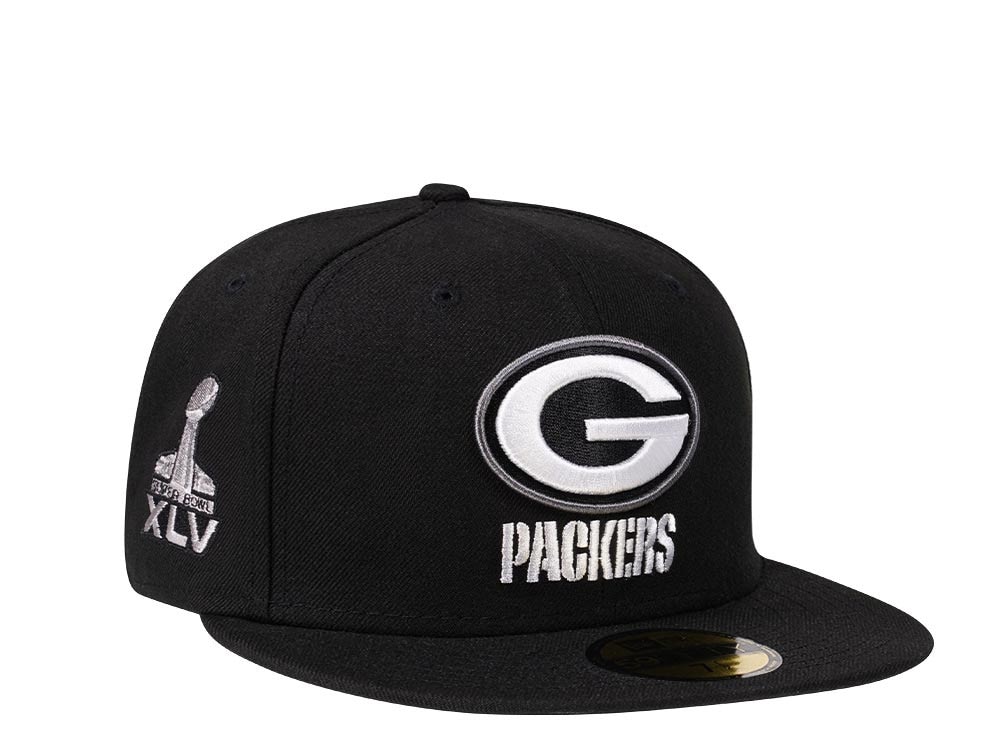 New Era Green Bay Packers Super Bowl XLV Steel Black Edition 59Fifty Fitted Casquette