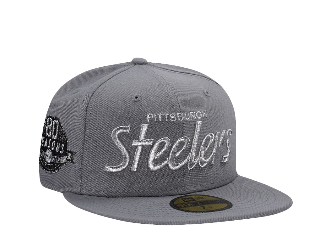New Era Pittsburgh Steelers 80 Seasons Metallic Gray Prime Edition 59Fifty Fitted Casquette