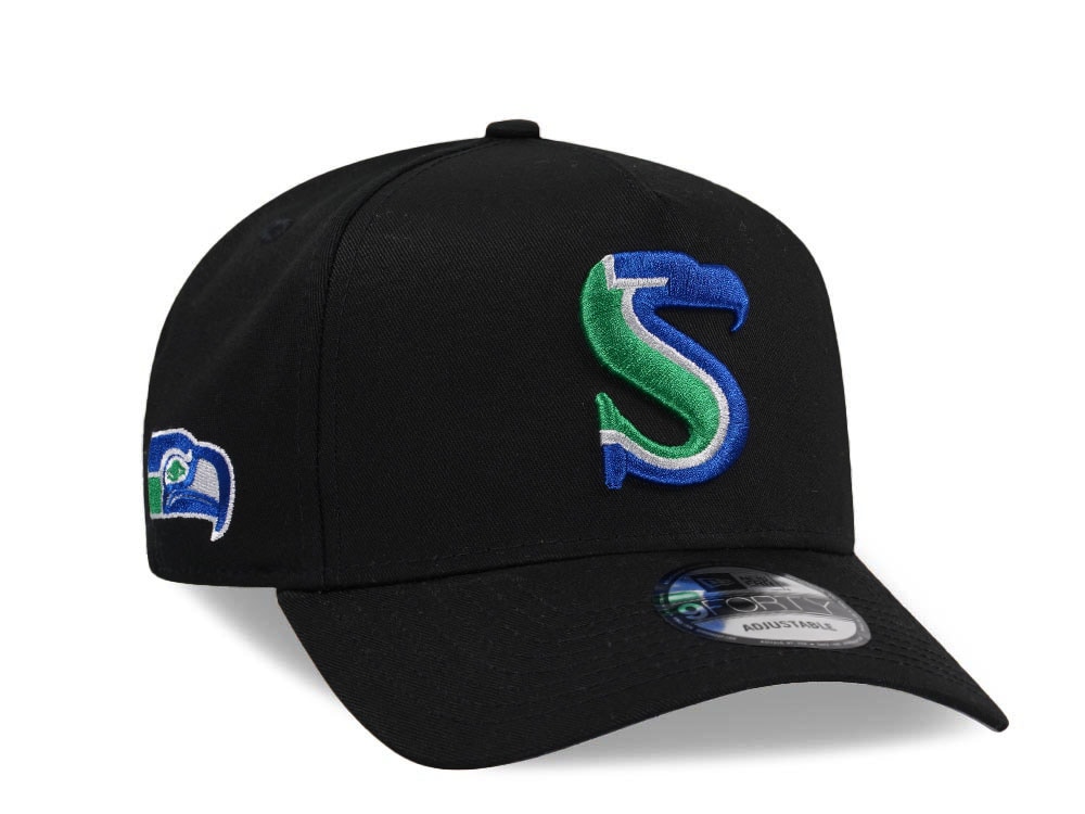 New Era Seattle Seahawks City Originals Black 9Forty A Frame Snapback Casquette