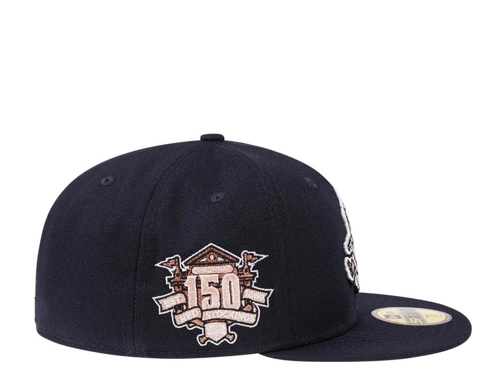 New Era Cincinnati Reds 150th Anniversary Navy Peach Edition 59Fifty Fitted Casquette