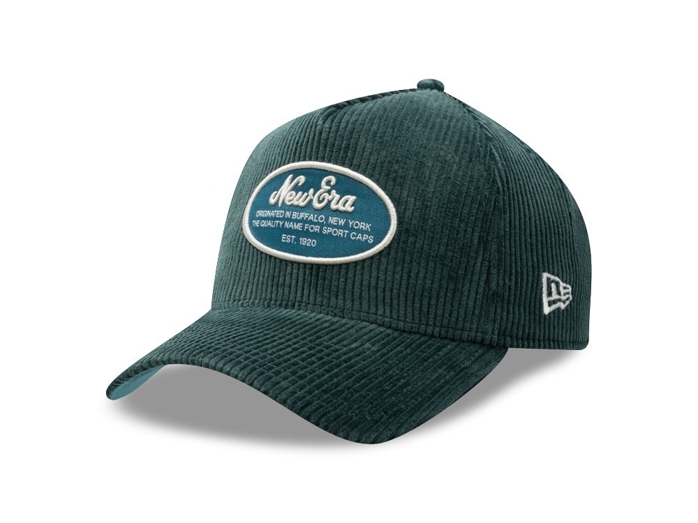 New Era Oval Patch Corduroy Teal 9Forty A Frame Snapback Casquette