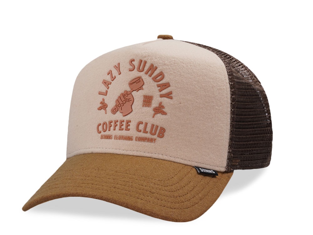 Djinns HFT Lazy Barista Beige Two Tone Edition Trucker Snapback Casquette