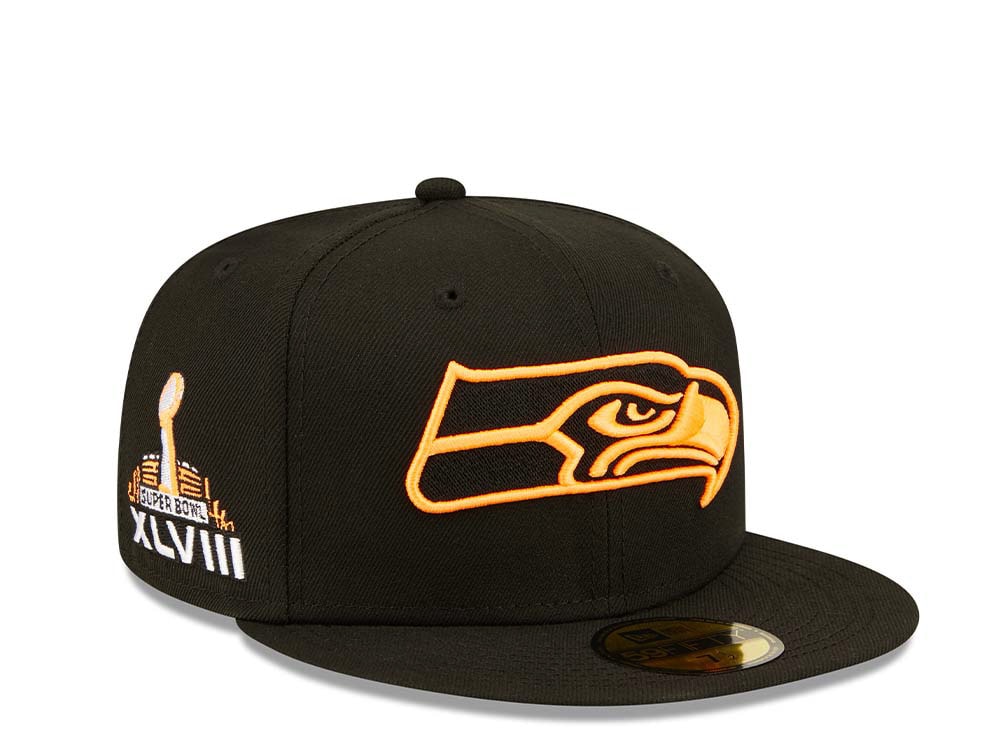 New Era Seattle Seahawks Super Bowl XLVIII Black Summerpop Edition 59Fifty Fitted Casquette