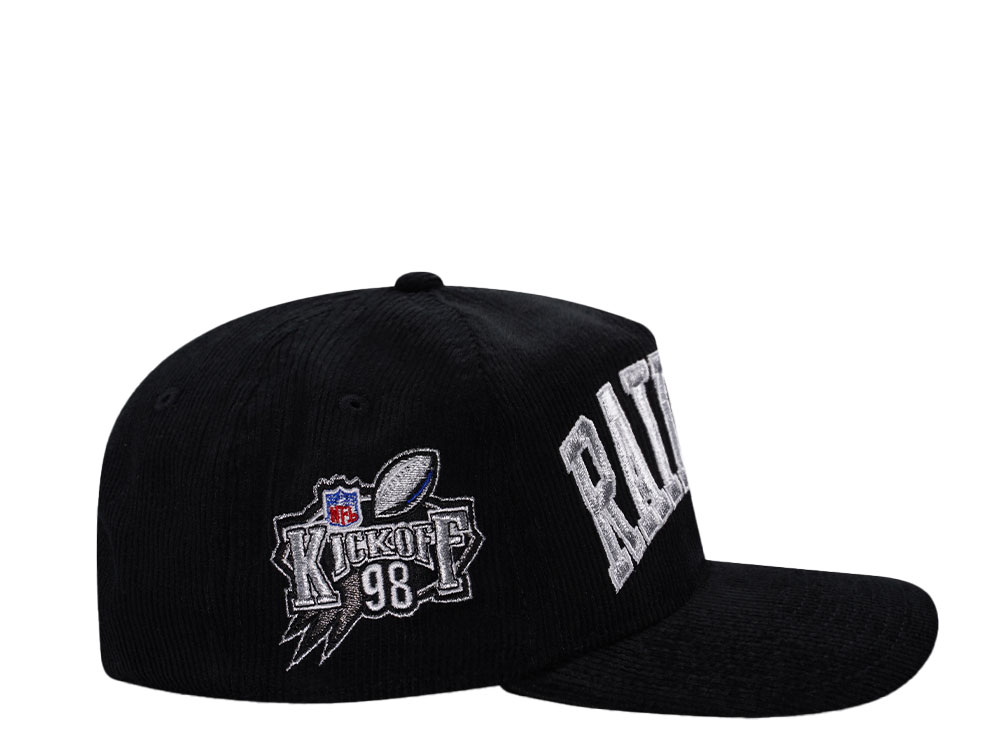 New Era Las Vegas Raiders Kickoff 1998 Black Corduroy Edition 19Twenty Snapback Casquette