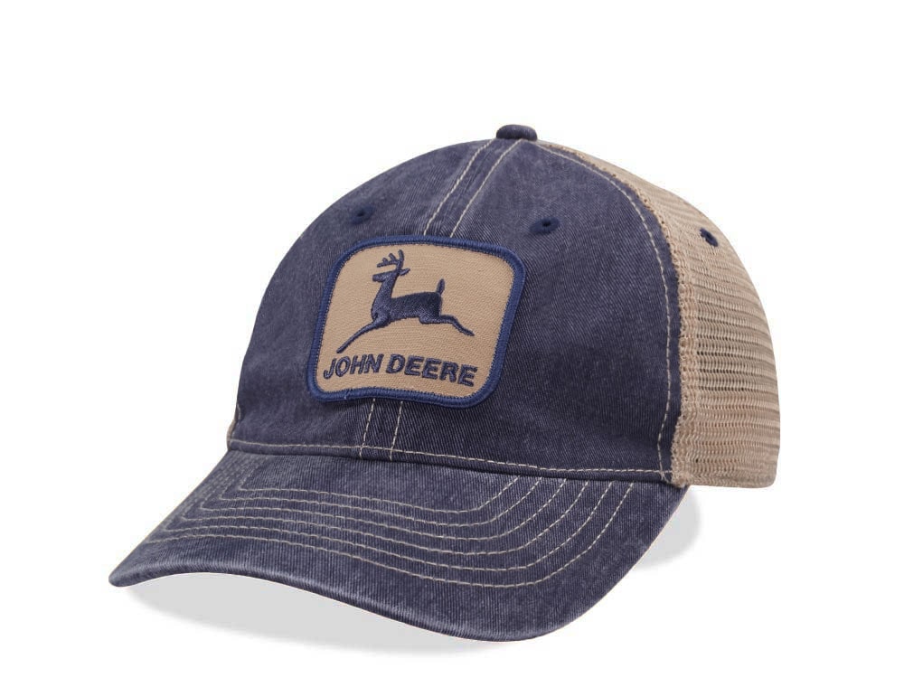 John Deere Logo Navy Trucker Strapback Casquette