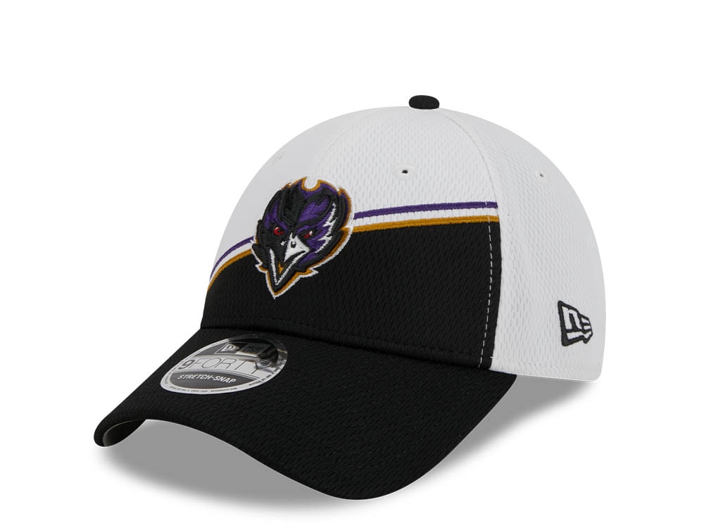 New Era Baltimore Ravens NFL Sideline 2023 Black White  9Forty Snapback Casquette