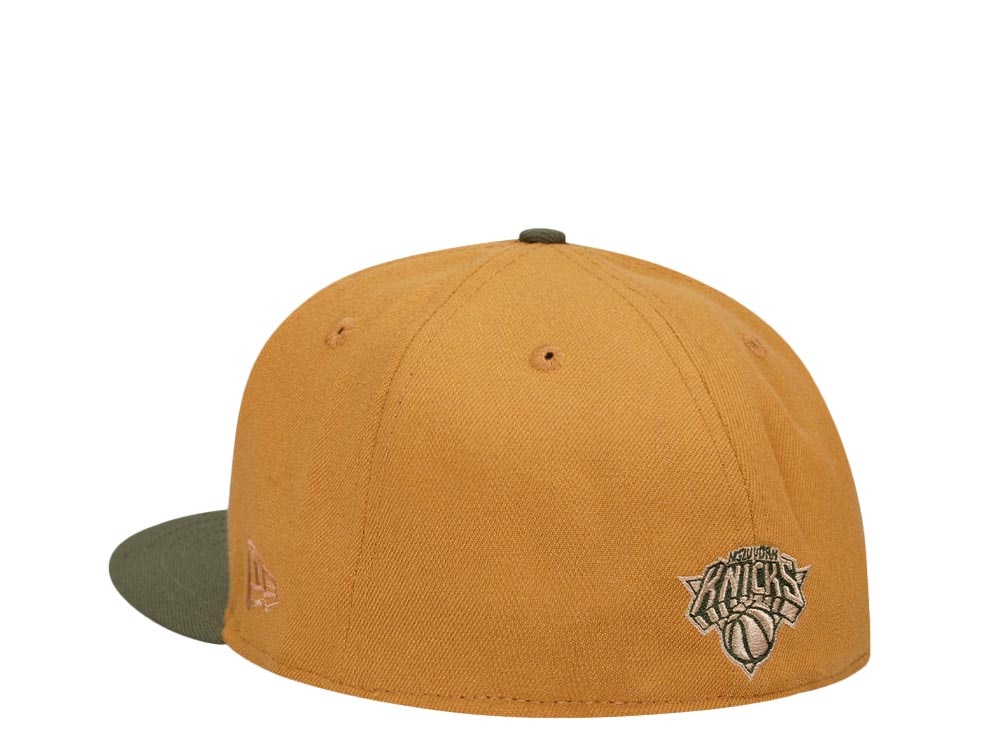 New Era New York Knicks Panama Tan Olive Two Tone Classic Edition 59Fifty Fitted Casquette