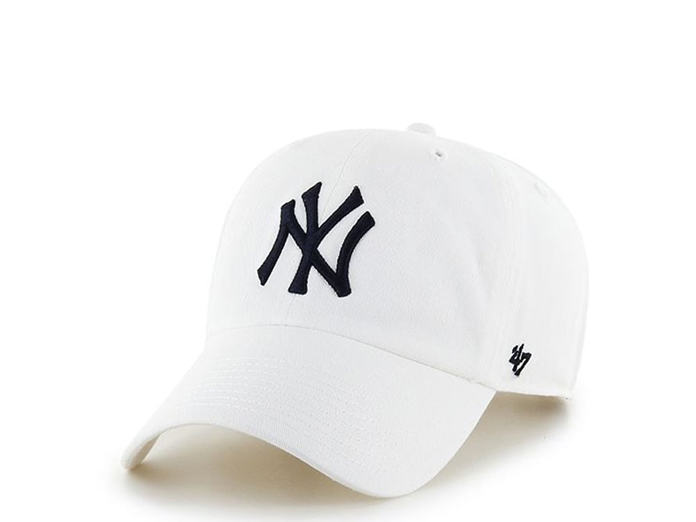 47Brand New York Yankees Clean Up White Strapback Casquette
