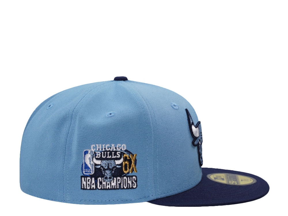 New Era Chicago Bulls 6x NBA Champion Sky Blue Two Tone Edition 59Fifty Fitted Casquette