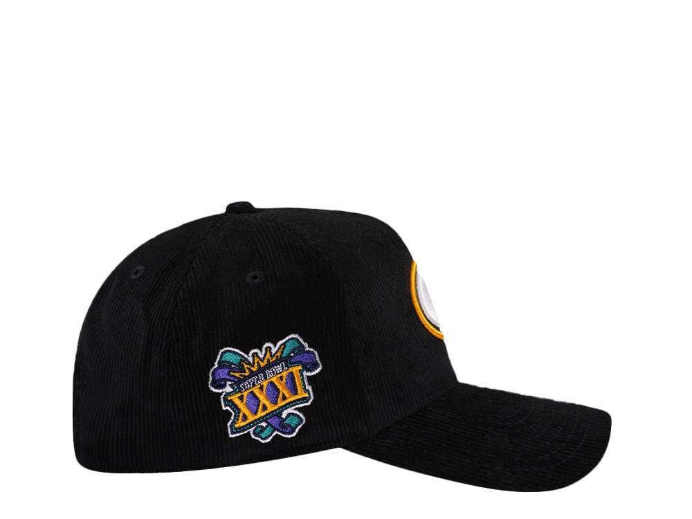 New Era Green Bay Packers Super Bowl XXXI Black Corduroy Edition 9Forty A Frame Snapback Casquette