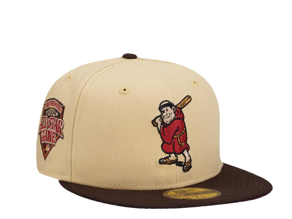 New Era San Diego Padres All Star Game 1992 Vegas Gold Merlot Two Tone Edition 59Fifty Fitted Casquette