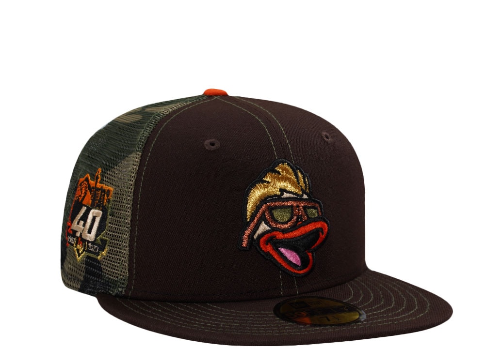 New Era Las Vegas Aviators 40th Anniversary Burnt Wood Prime Edition 59Fifty Trucker Fitted Casquette