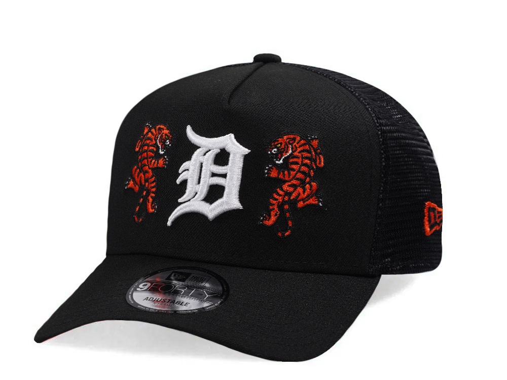 New Era Detroit Tigers Black Classic Edition 9Forty A Frame Trucker Snapback Casquette