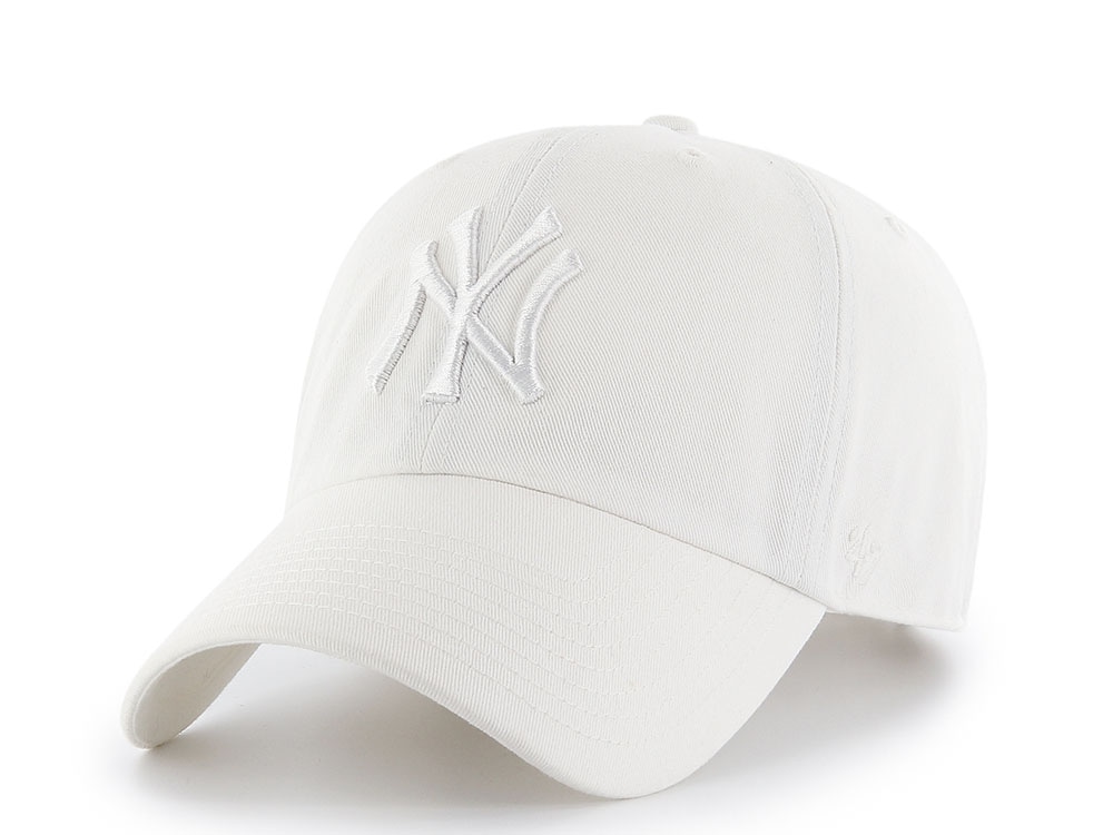 47 Brand New York Yankees White Clean Up Strapback Casquette