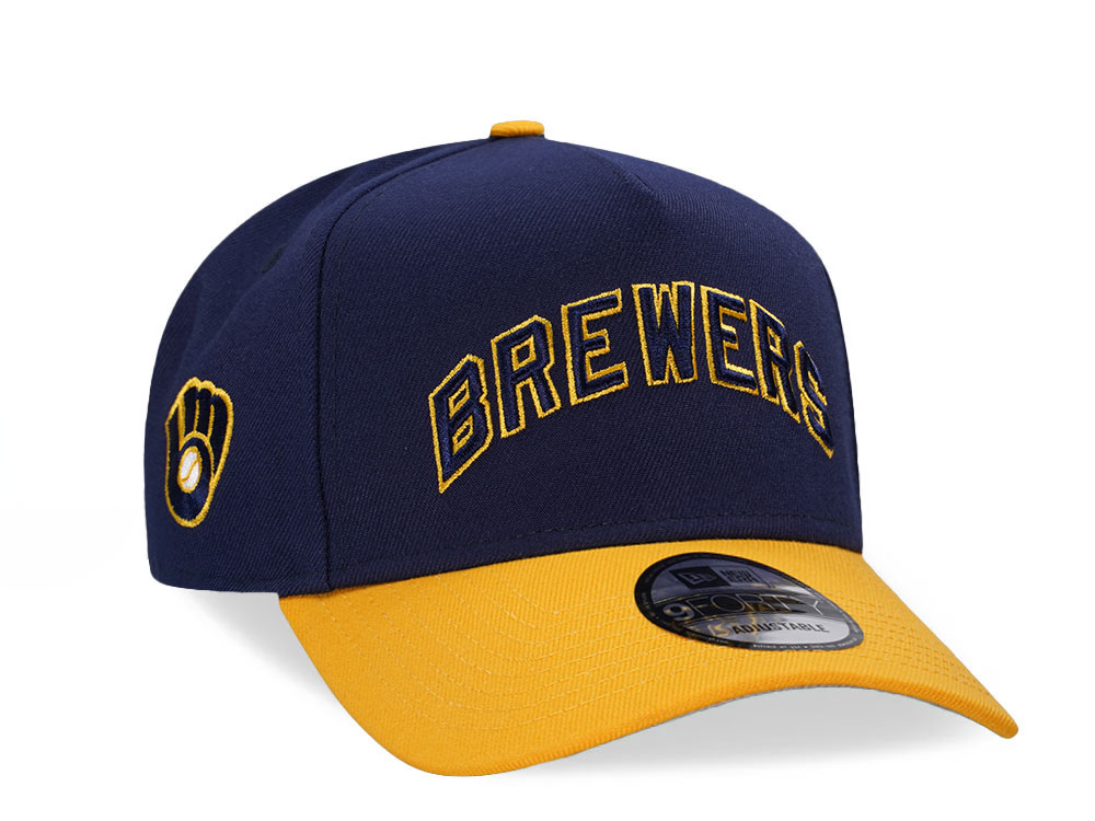 New Era Milwaukee Brewers Navy Classic Two Tone 9Forty A Frame Snapback Casquette