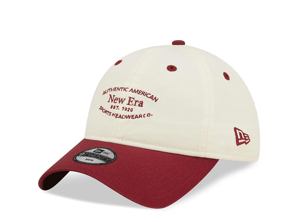 New Era Est. 1920 Contrast Stone Merlot Two Tone 9Twenty Strapback Casquette
