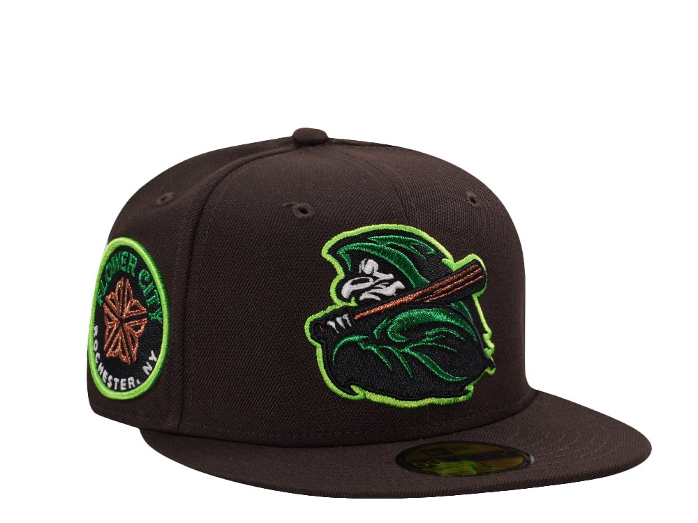 New Era Rochester Red Wings Flower City Burnt Wood Glow in the Dark Horror Edition 59Fifty Fitted Casquette