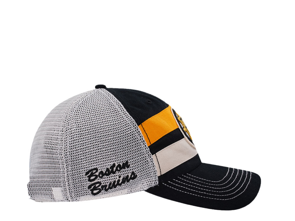 47Brand Boston Bruins Black Clubhouse Boon Trucker Clean Up Snapback Casquette