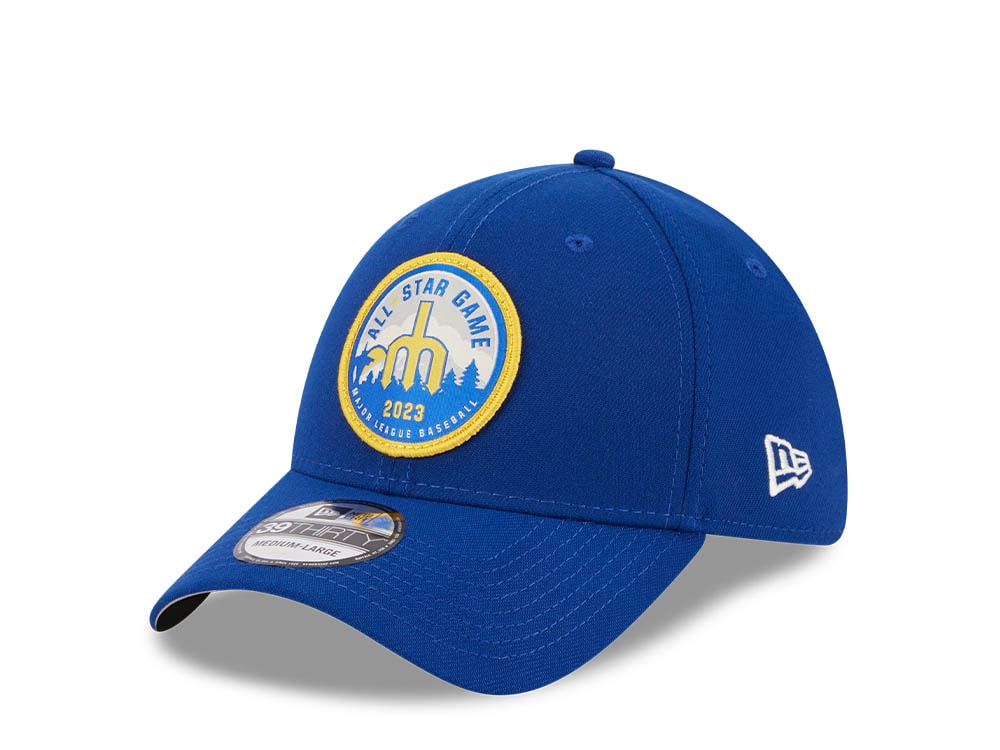 New Era Seattle Mariners All Star Game 2023 Patch E1 Blue 39Thirty Stretch Casquette