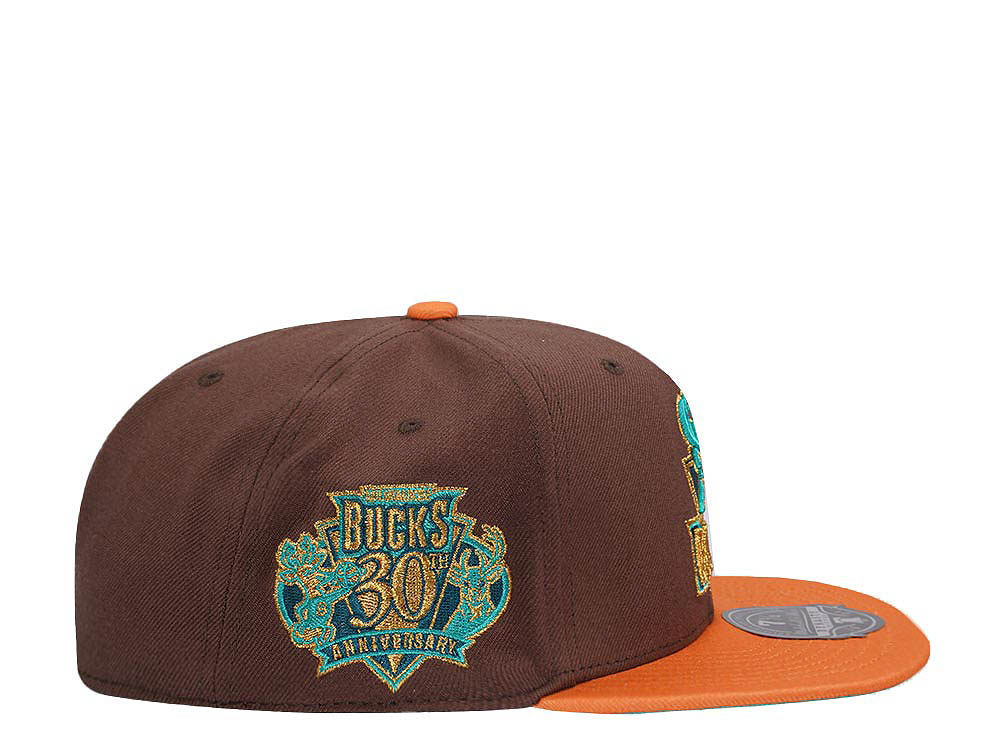 Mitchell & Ness Milwaukee Bucks 30th Anniversary Copper Top Hardwood Classic Dynasty Fitted Casquette