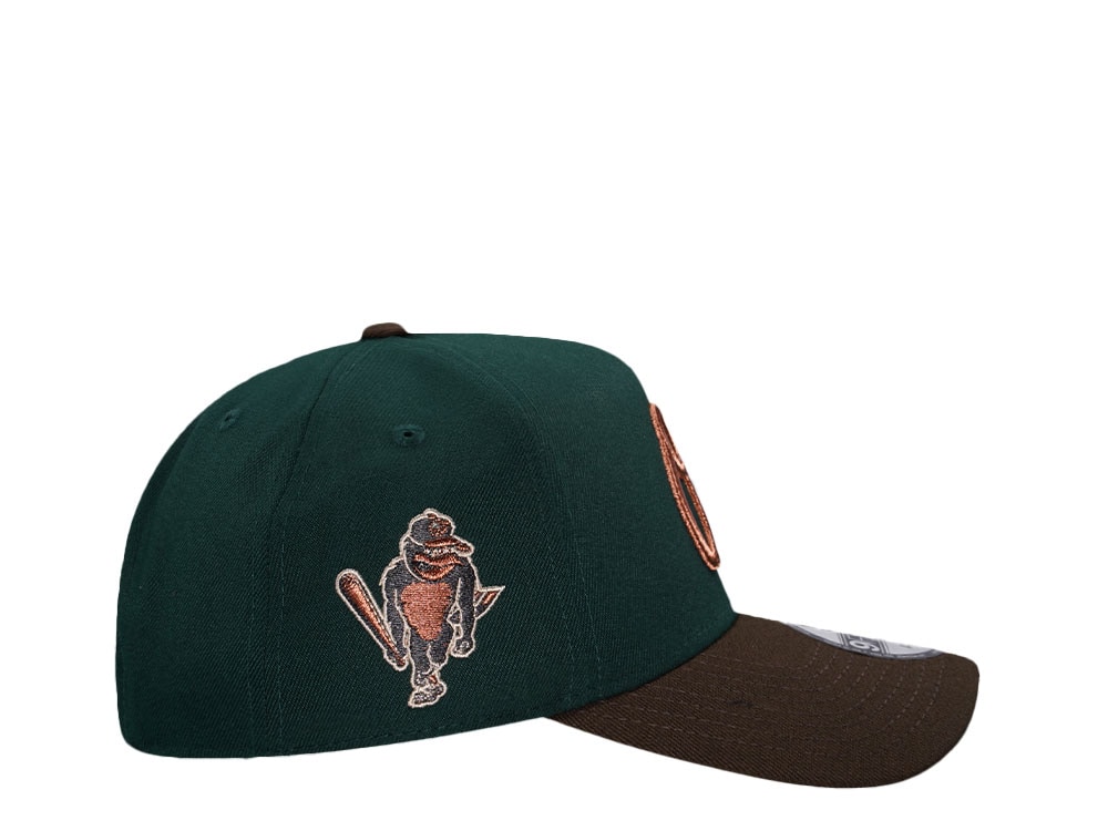 New Era Baltimore Orioles Copper Dark Green Two Tone 9Forty A Frame Snapback Casquette