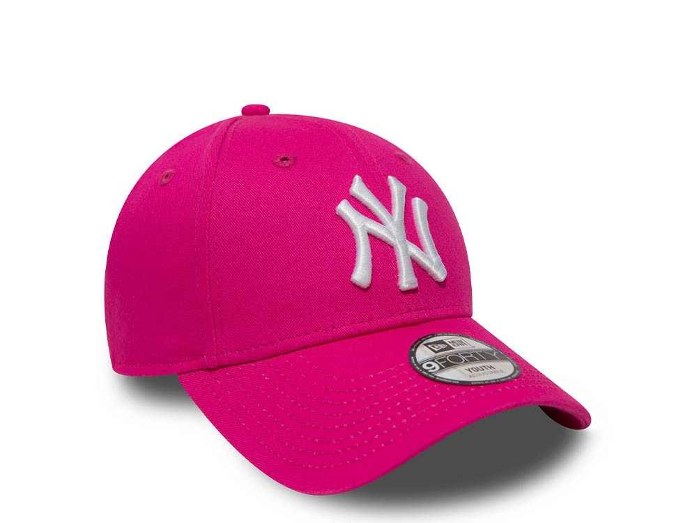 New Era New York Yankees League Basic Pink White Kids 9Forty Strapback Casquette