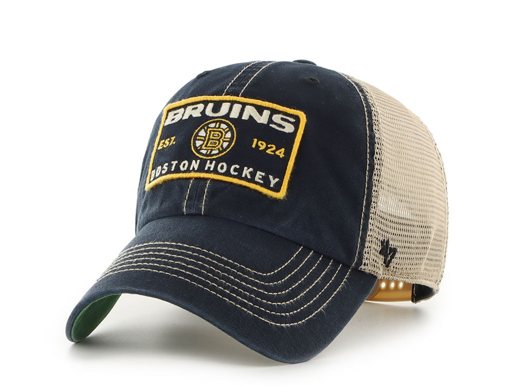47Brand Boston Bruins Vintage Black Wabash Edition Trucker Clean Up Snapback Casquette
