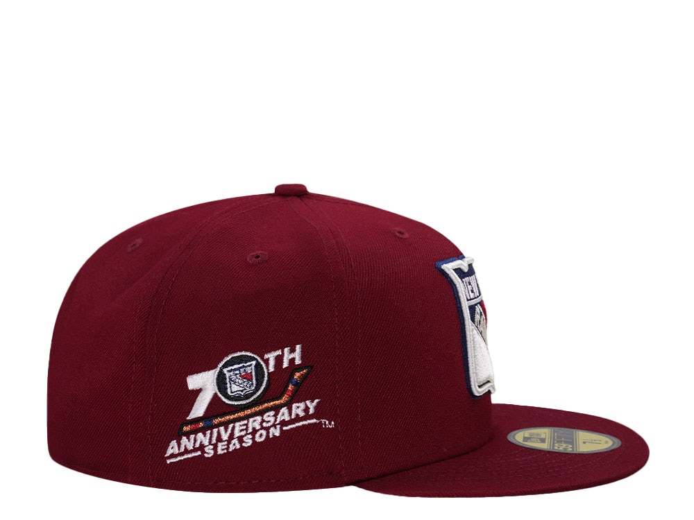 New Era New York Rangers 70th Anniversary Smooth Red Throwback Edition 59Fifty Fitted Casquette