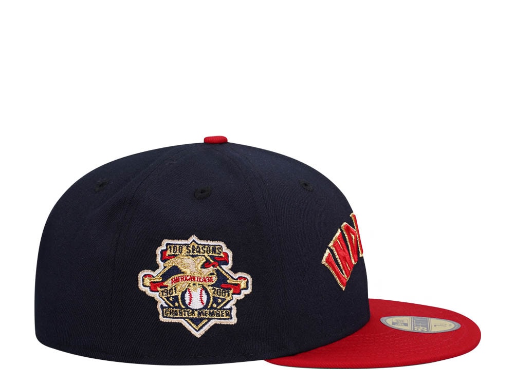 New Era Cleveland Indians American League Script Two Tone Throwback Edition 59Fifty Fitted Casquette