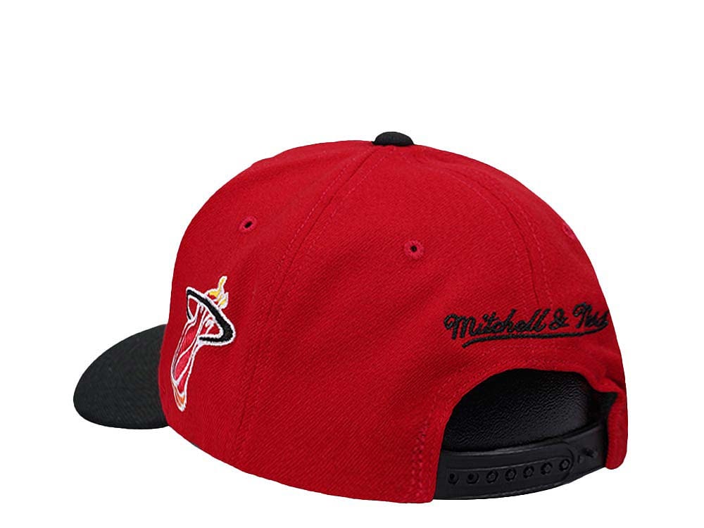 Mitchell & Ness Miami Heat Shredder Stretch Hardwood Classic Red Flex Snapback Casquette