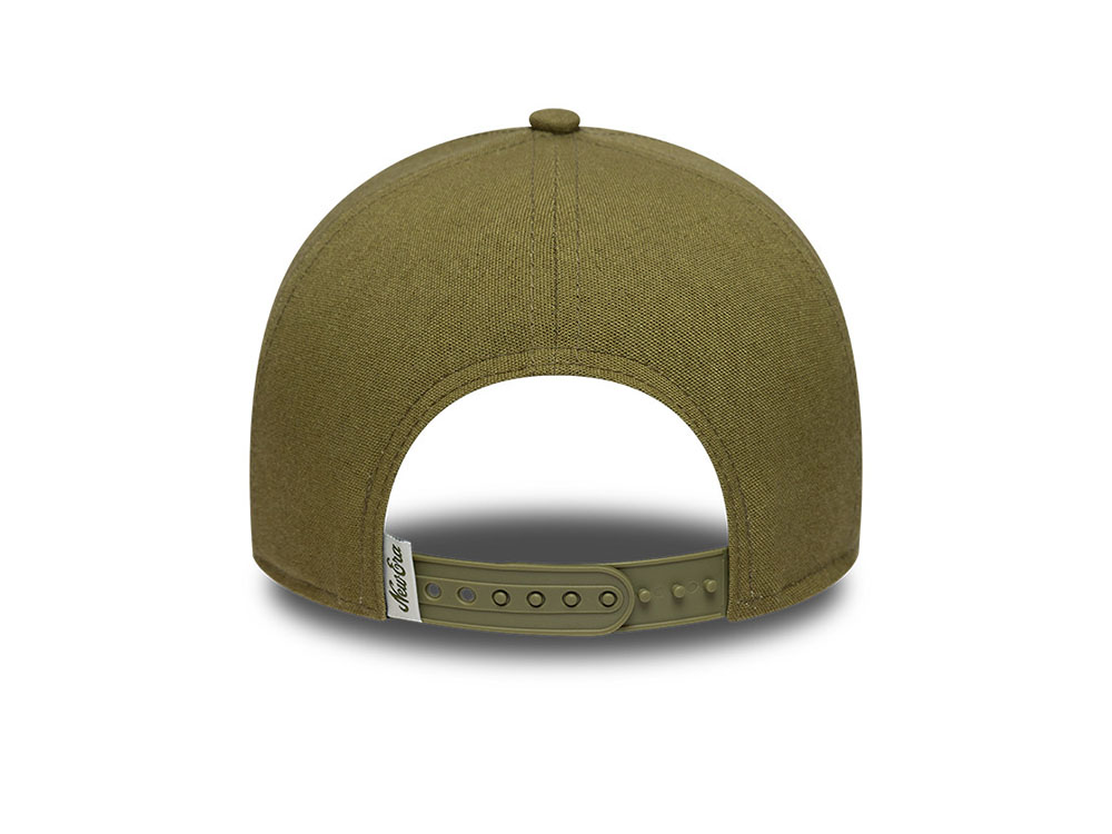 New Era Patch Olive Linen 9Forty E Frame Snapback Casquette