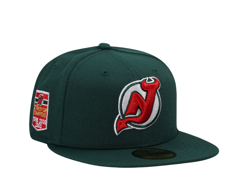 New Era New Jersey Devils Dark Green Champions Banner Edition 59Fifty Fitted Casquette